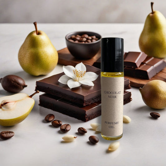 Chocolat Noir Perfume Oil, Body Oil, Bum Firming Oil | Pear, Chocolate, Coffee, Jasmine, Patchouli, Cedar notes | Inspired by Black Opium
